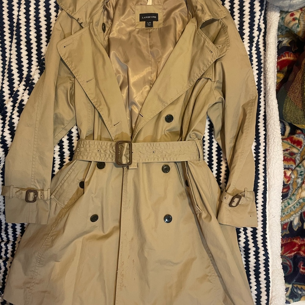 Lands' End Tan Trench Coat